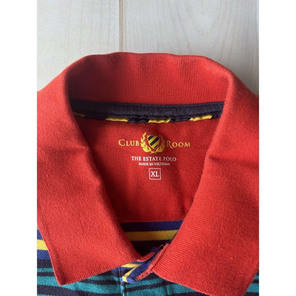 Y2K Club Room Mens Polo Shirt XL Striped Multicolored Preppy Country Club‎ 0639 - Picture 2 of 10